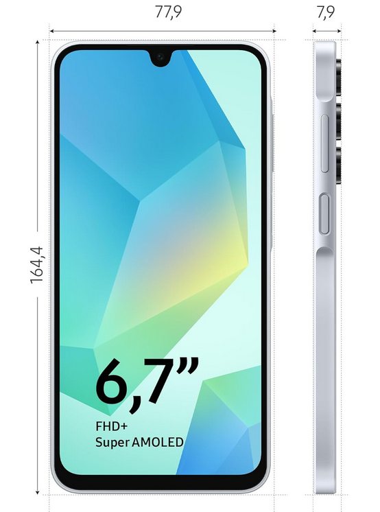 Samsung A16 dimension