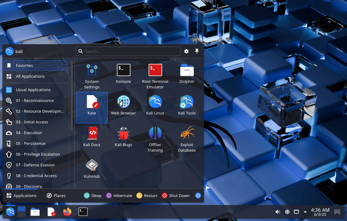KDE 6.3 Source: Kali Linux